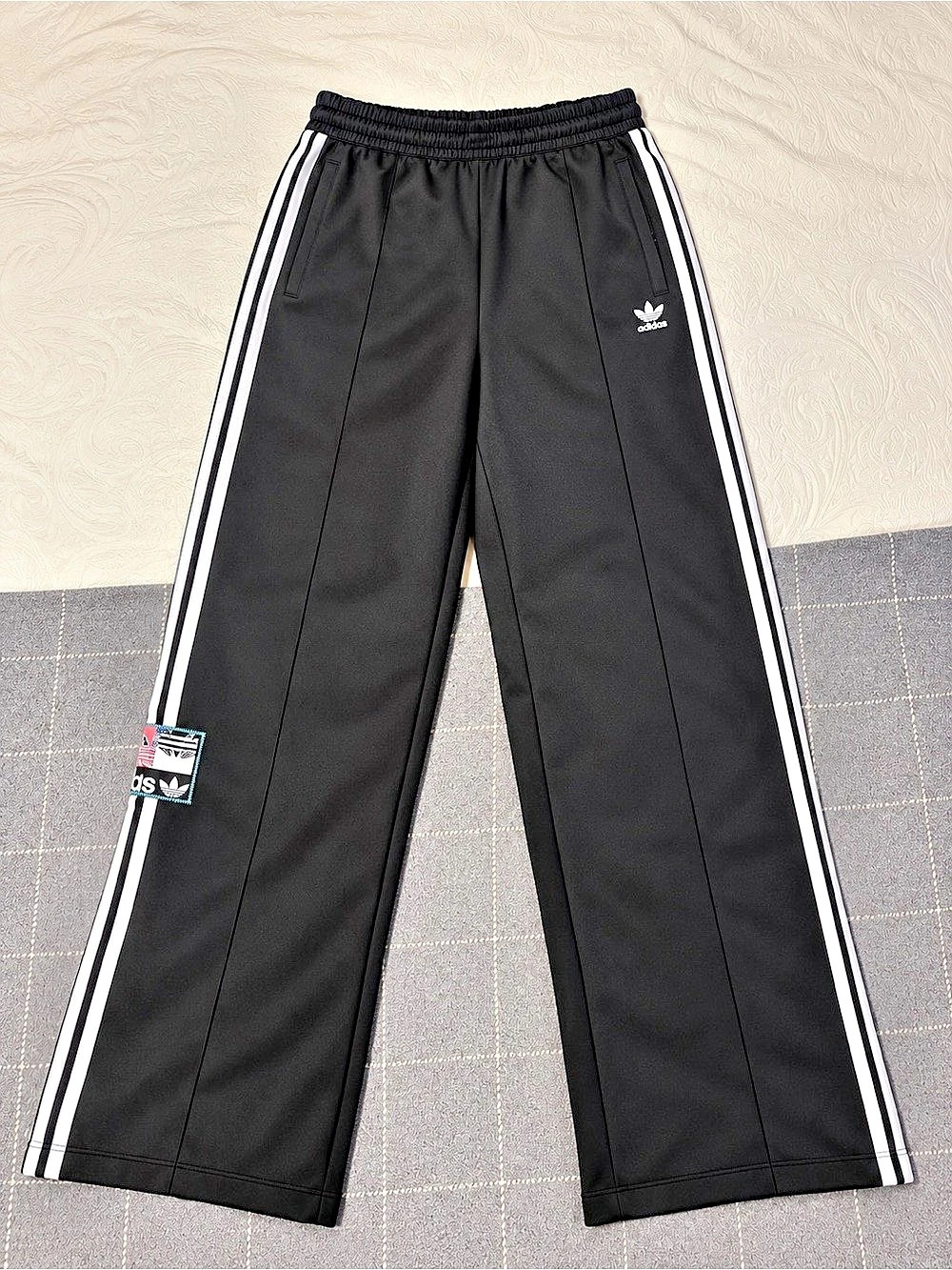 adidas Satin Wide Leg Pants Black & White